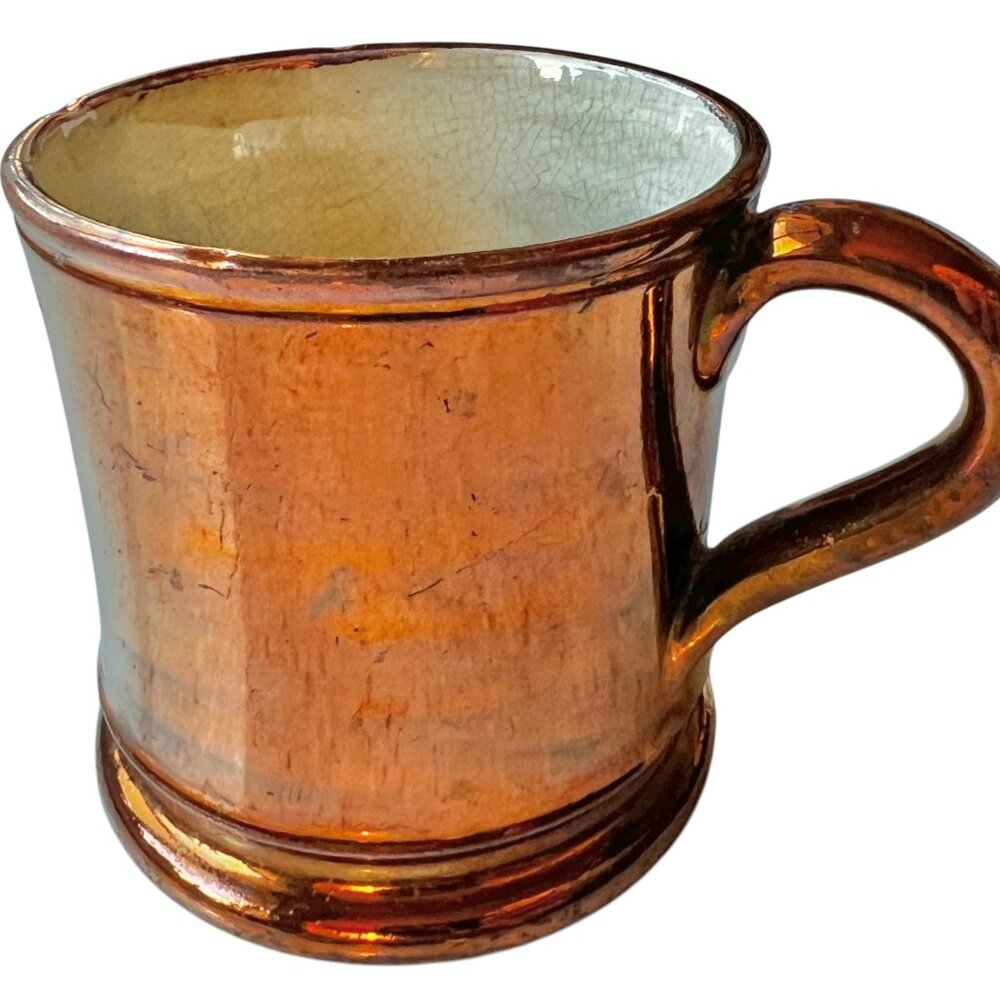 Vintage copper Glazed Cup with porcelain Interior - Picture 2 of 10